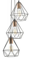 Dar Deyon 3lt Cluster Pendant Black & Copper