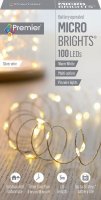 Premier Decorations MicroBrights Battery Operated Multi-Action Lights with Timer 100 LED - Warm White