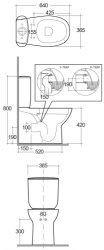 RAK Morning Comfort Height Rimless Close Coupled Back To Wall Toilet