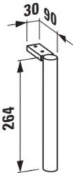 Laufen Base 264mm Round Adjustable Legs