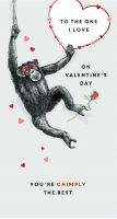 Valentine's Day Card - One I Love - Chimp Chimply The Best - King Street - Ling Design