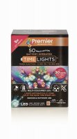 Premier Decorations Timelights Battery Operated Multi-Action 50 LED - Multicoloured