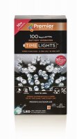 Premier Decorations Timelights Battery Operated Multi-Action 100 LED - White