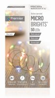 Premier Decorations MicroBrights Battery Operated Multi-Action Lights with Timer 50 LED - Multicoloured