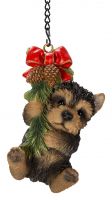 Christmas Hanging Mini Yorkshire Terrier Puppy Dog Ornament - Indoor or Outdoor