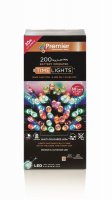 Premier Decorations Timelights Battery Operated Multi-Action 200 LED - Multicoloured