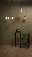 Dar Wharfdale 3lt Pendant Satin Chrome Copper Glass Shades