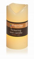 Premier Decorations Battery Operated Flickering Cream Wax Candle 10cm