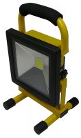 LED Flood Rechargeable 20W 6500K Yellow Fixture & Black Lamp