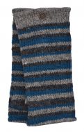 Fleece lined - Random Stripe - Wristwarmer  - Natural/Teal