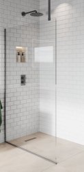 Purity Collection 900mm Matt Anthracite Wetroom Panel with Ceiling Bar