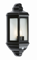 Knightsbridge IP33 60W Die-Cast Aluminium Clear Glass Wall lantern with PIR Sensor - (5401A)