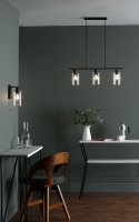 Miu Wall Light Matt Black Glass