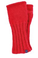 Fleece lined wristwarmer - plain rib - red