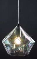 Dar Gaia 1 Light Pendant Polished Chrome & Glass