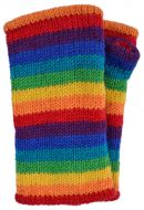 Children's Fleece lined - stripes wristwarmers - Rainbow