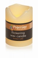 Premier Decorations Battery Operated Flickering Cream Wax Candle 7cm