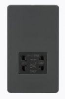 Knightsbridge Screwless 115V/230V Dual Voltage Shaver Socket - Anthracite - (SF8900AT)