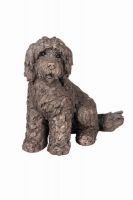 Cockapoo Dog Sitting Cold Cast Bronze Ornament - Lucy - Frith Sculpture