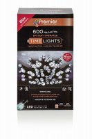 Premier Decorations Timelights B/O Multi-Action 600 LED - White