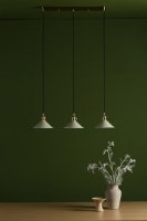 Hadano 3 Light Brass Suspension With Cashmere Shades