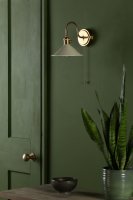 Hadano 1lt Wall Light Natural Brass With Cashmere Shade