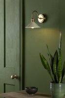 Hadano 1lt Wall Light Natural Brass With Cashmere Shade