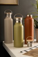 &Again 750ml Double Wall Bottle with Bamboo Lid - Rust