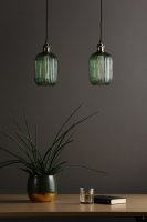 Sawyer Easy Fit Pendant Green Ribbed Glass