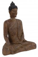 Elur Carved Wood Effect Buddha Sitting 29cm