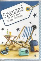 Birthday Card - Grandad - Deck Chair Beer