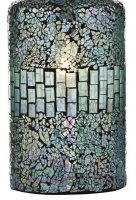 Dar Guru Table Lamp Blue Mosaic Dual Source with Shade