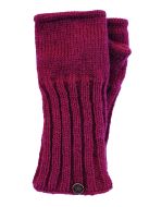 Fleece lined wristwarmer - plain rib - berry