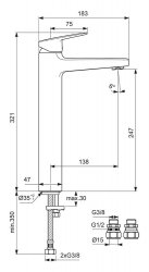 Ideal Standard Ceraplan Single Lever Tall Vessel Basin Mixer