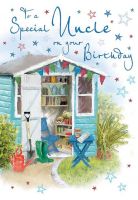 Birthday Card - Uncle - Garden Shed - Glitter - Regal