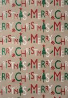 Christmas Gift Wrapping Paper Merry Christmas Craft Glitter - 5 Sheets