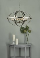 Dar Symbol 6 Light Pendant Satin Chrome