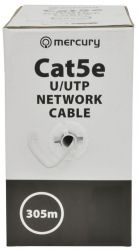 Mercury 808.001 305m Oxygen Free Copper Cat5e U/UTP Network Data Cable - Grey