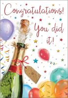 Congratulations Card - You Did It! Champagne 