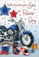 Father's Day Card - From your Son - Motorbike - Regal