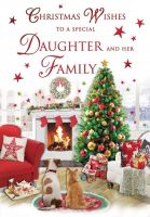 Christmas Card - Daughter & Family - Fireplace - Regal