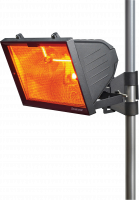 Knightsbridge IP24 1300W Outdoor Infrared Heater with Mesh Grille and RS7 1300W Tube Black - (HEOD1309BK)