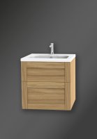 Miller London 600mm 2 Drawer Vanity Unit - Natural Oak