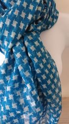 Blue & White Ladies Scarf - Gift Envy - Free Gift Bag