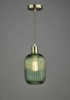 Sawyer Easy Fit Pendant Green Ribbed Glass