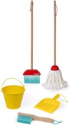 Cleaning Set Wooden Kids Toy Mop & Bucket - Janod