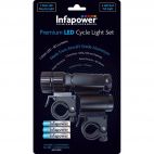 Infapower F032 Aluminium Premium LED Cycle Light Set with Release Brackets - New