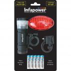 Infapower F033 LED Bicycle Front & Rear Light Set With Heavy Duty Battery - New