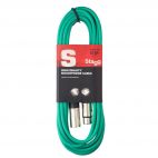Stagg SMC6C XLR Plug 6m Male Female Microphone Balanced Audio Signal Cable Green