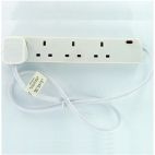 Omega 21642 4 Way Socket 2 Meter Extension Lead With 13 Amp Fused Fitted - White